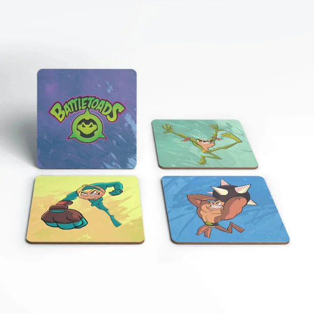 Battletoads Rash Pimple Zitz Square Coaster Set