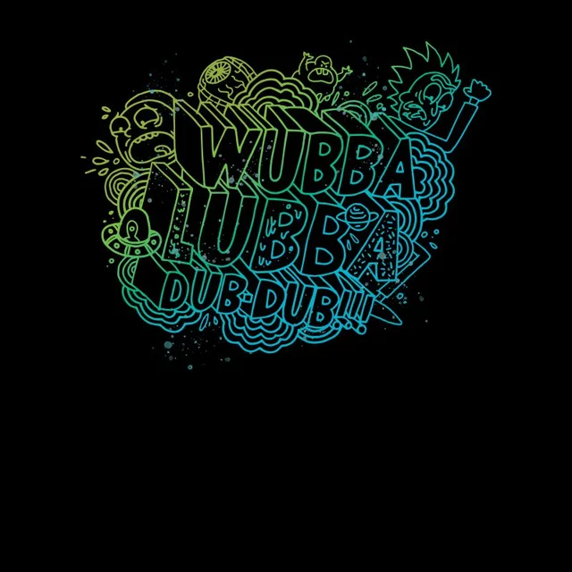 Rick and Morty Wubba Lubba Dub Dub T-shirt - Zwart