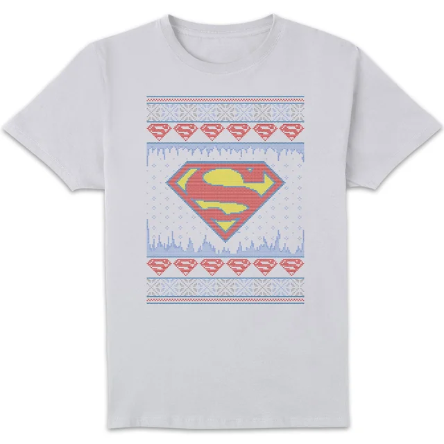DC Supergirl Knit Men's Christmas T-Shirt - White