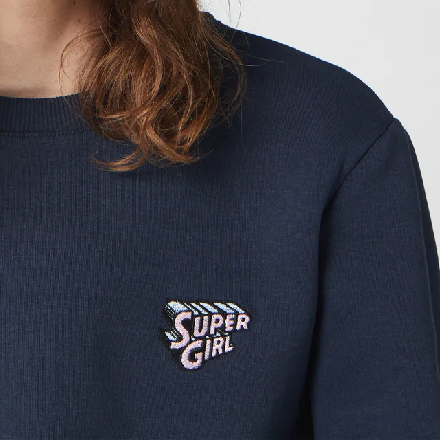 DC Super Girl Unisex Embroidered Sweatshirt - Navy