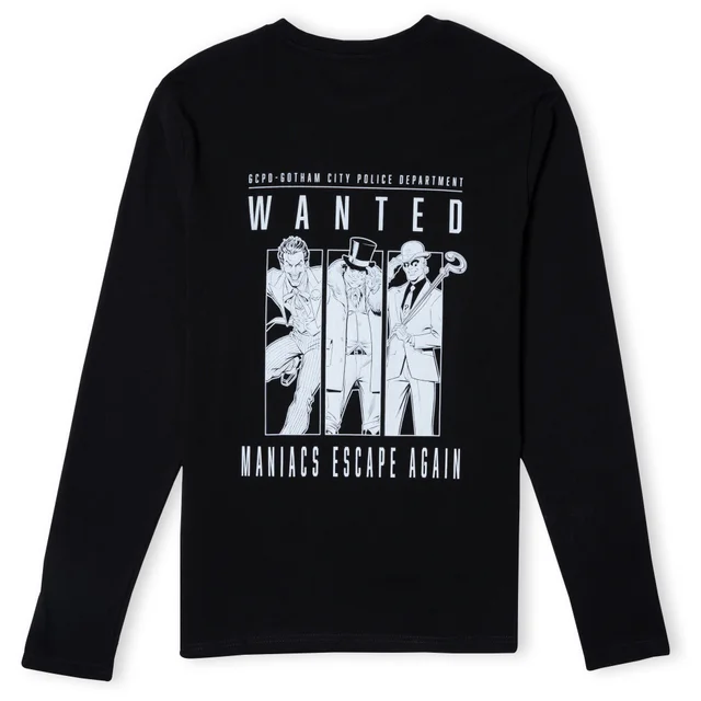 Batman Villains Arkham Asylum Unisex Long Sleeve T-Shirt - Zwart