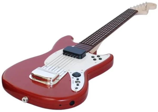 Rock Band 3 Wii Wireless Fender™ Mustang™ PRO-GUITAR™ Controller (Red) Afbeelding 1