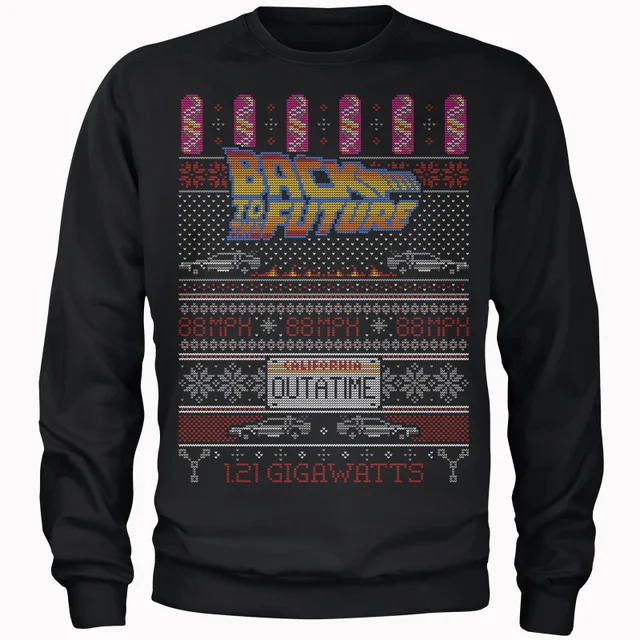 Back to the Future OUTATIME Kersttrui - Zwart