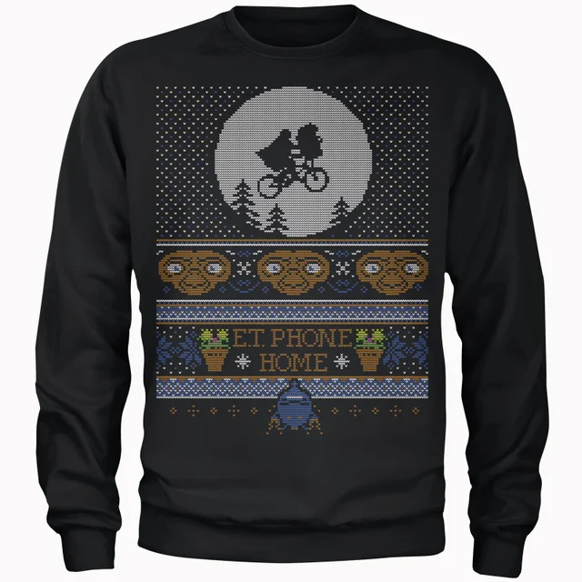 E.T. Phone Home Kersttrui - Zwart