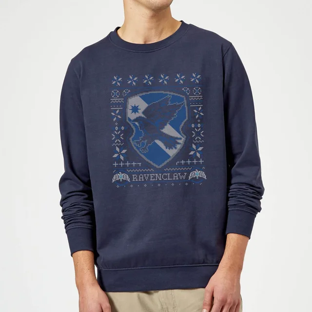 Harry Potter Ravenclaw Crest kersttrui - Navy