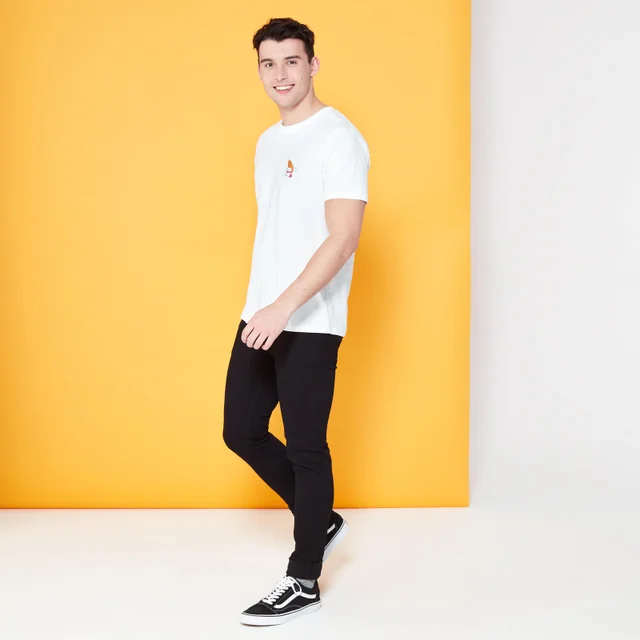 Cartoon Network Spin-Off Johnny Bravo 90s Geborduurd Design t-shirt - Wit