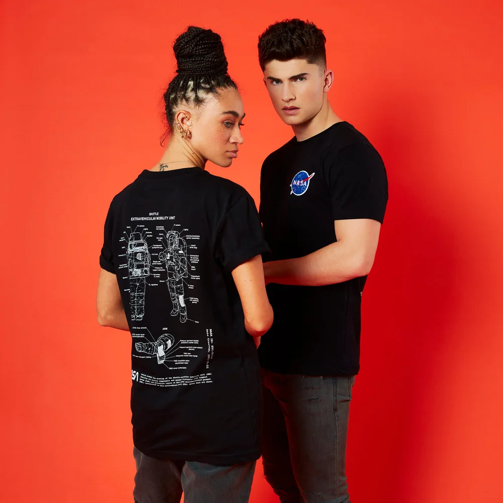 NASA Suit Up Unisex T-Shirt - Black - S Afbeelding 1