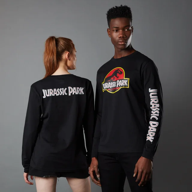 Jurassic Park Primal Classic Logo Unisex Long Sleeved T-Shirt - Zwart