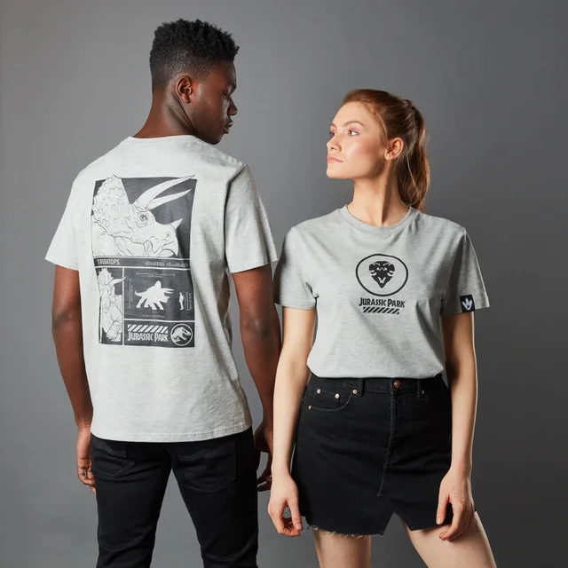 Jurassic Park Primal Triceratops Unisex T-Shirt - Grijs