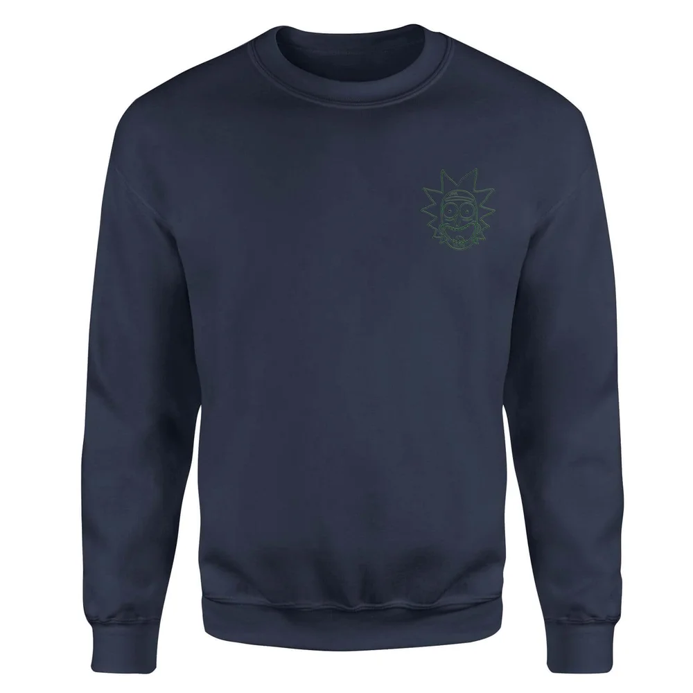 Rick and Morty Rick Embroidered Unisex Sweatshirt - Navy - S Afbeelding 1