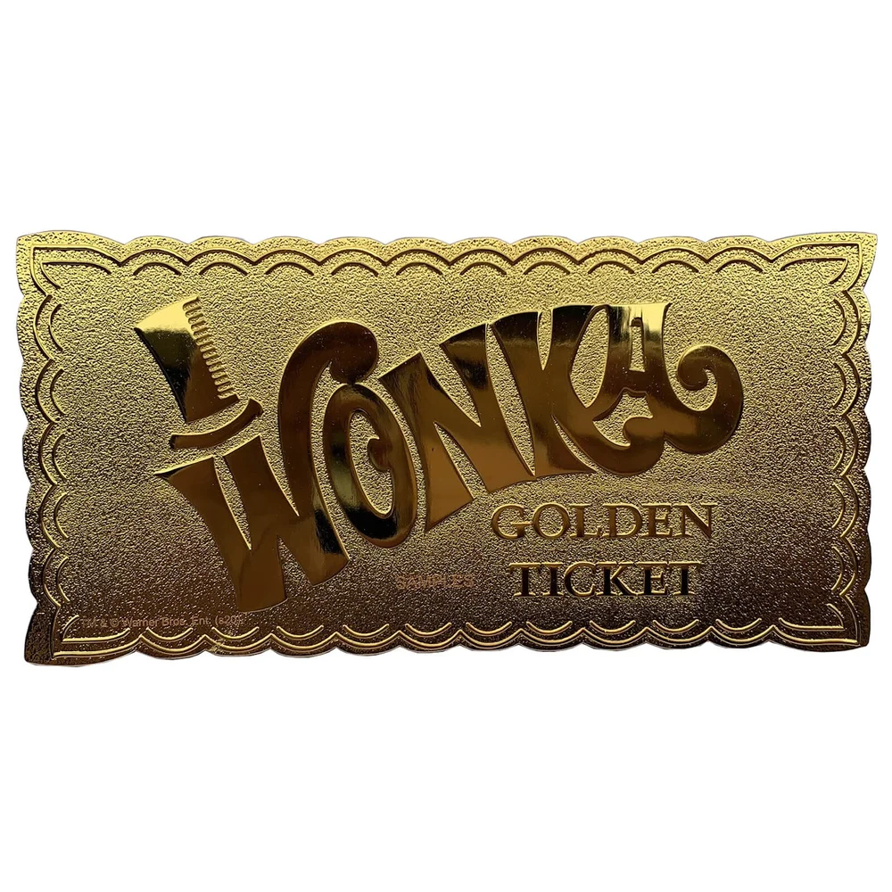 Willy Wonka 24k Gold Plated Winning Ticket Limited Edition Replica - Zavvi Exclusive (50th Anniversary) Afbeelding 1