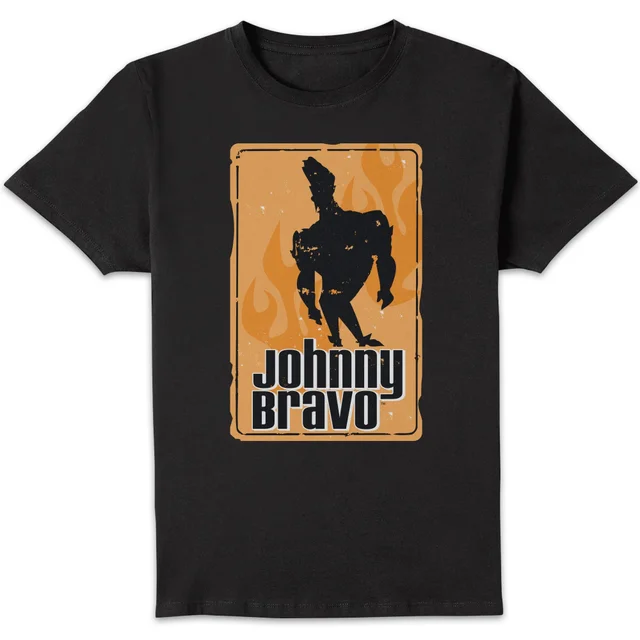 Johnny Bravo Fire Men's T-Shirt - Black