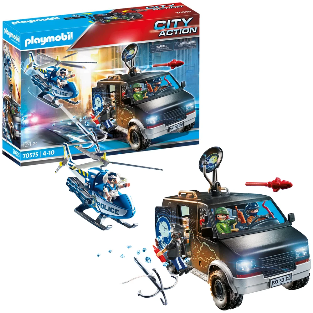Playmobil City Action Police Helicopter Pursuit with Runaway Van (70575) Afbeelding 1