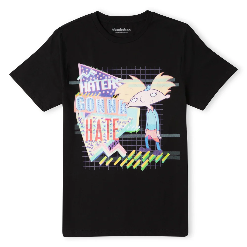 Nickelodeon Hey Arnold Haters Gonna Hate Unisex T-Shirt - Black - S Afbeelding 1