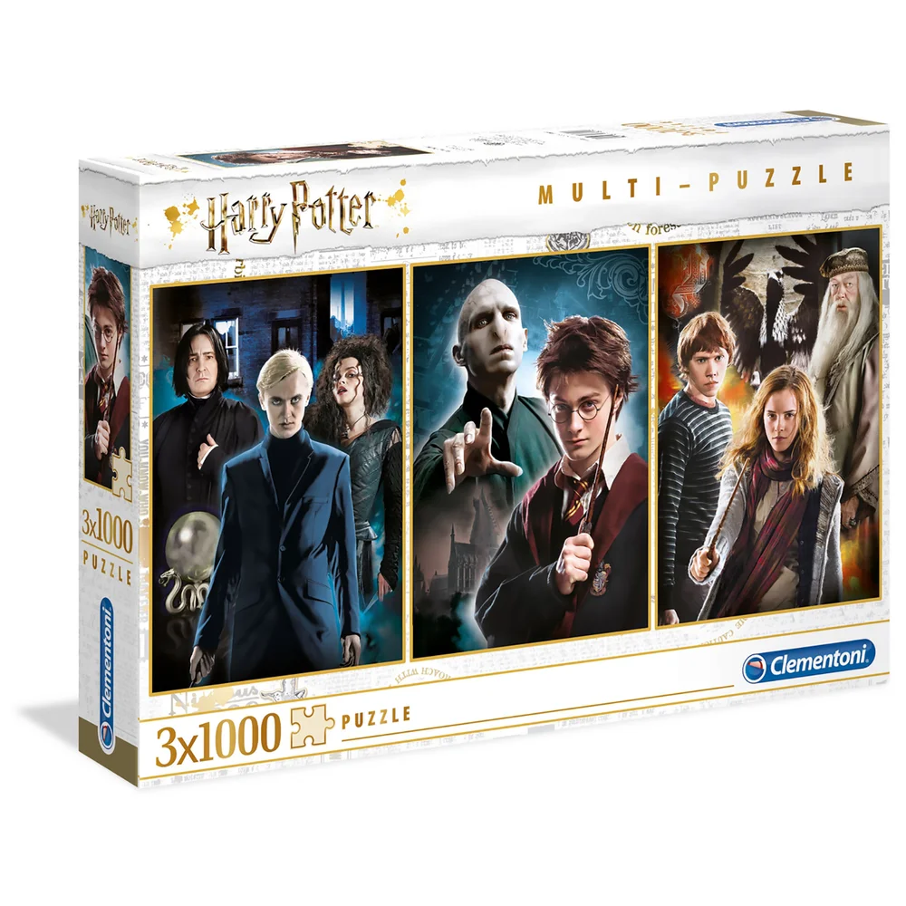 Clementoni 3 x 1000pcs Jigsaw Puzzle - Harry Potter Afbeelding 1