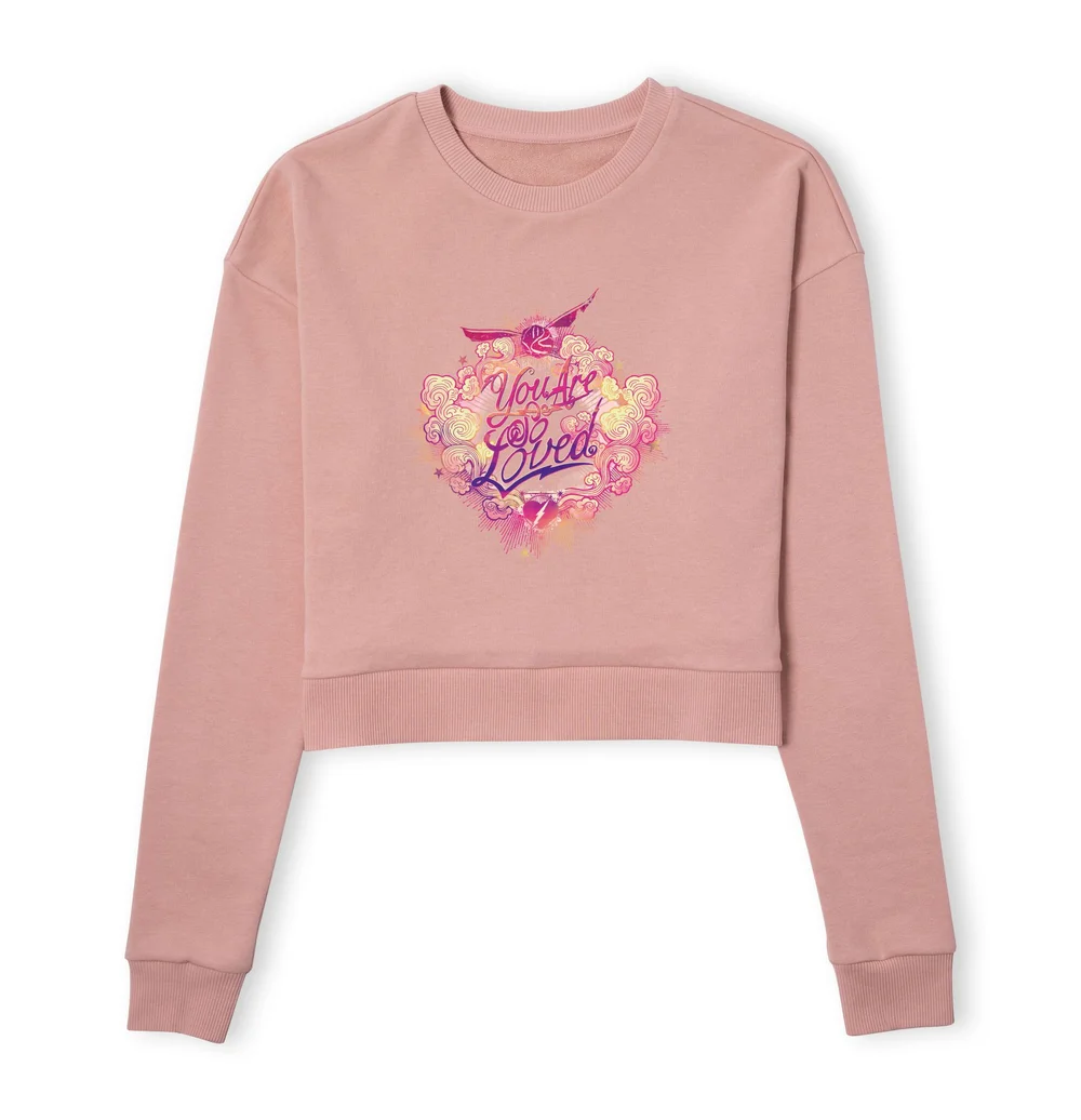 Harry Potter You Are So Loved Women's Cropped Sweatshirt - Dusty Pink - XS Afbeelding 1