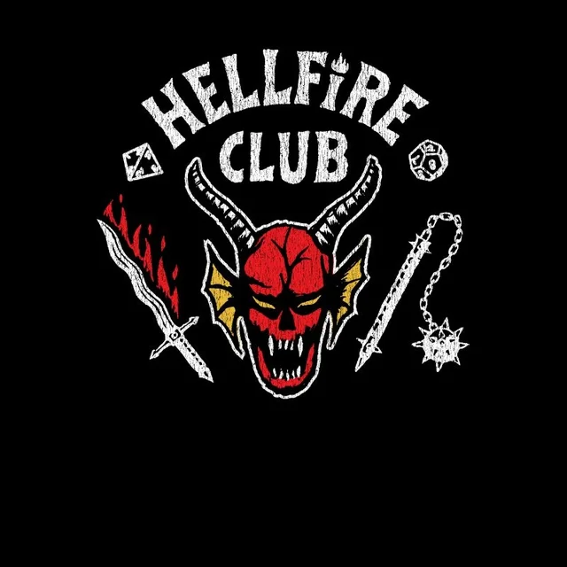Stranger Things Hellfire Club Vintage Unisex T-Shirt - Zwart