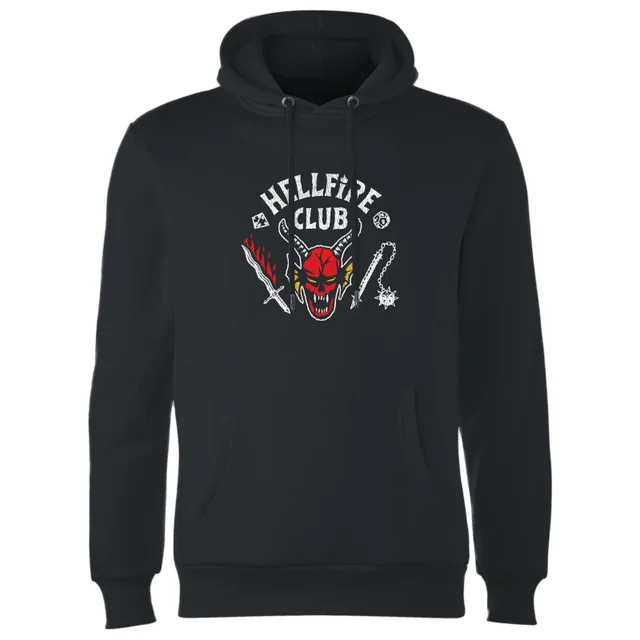 Stranger Things Hellfire Club Vintage Hoodie - Zwart