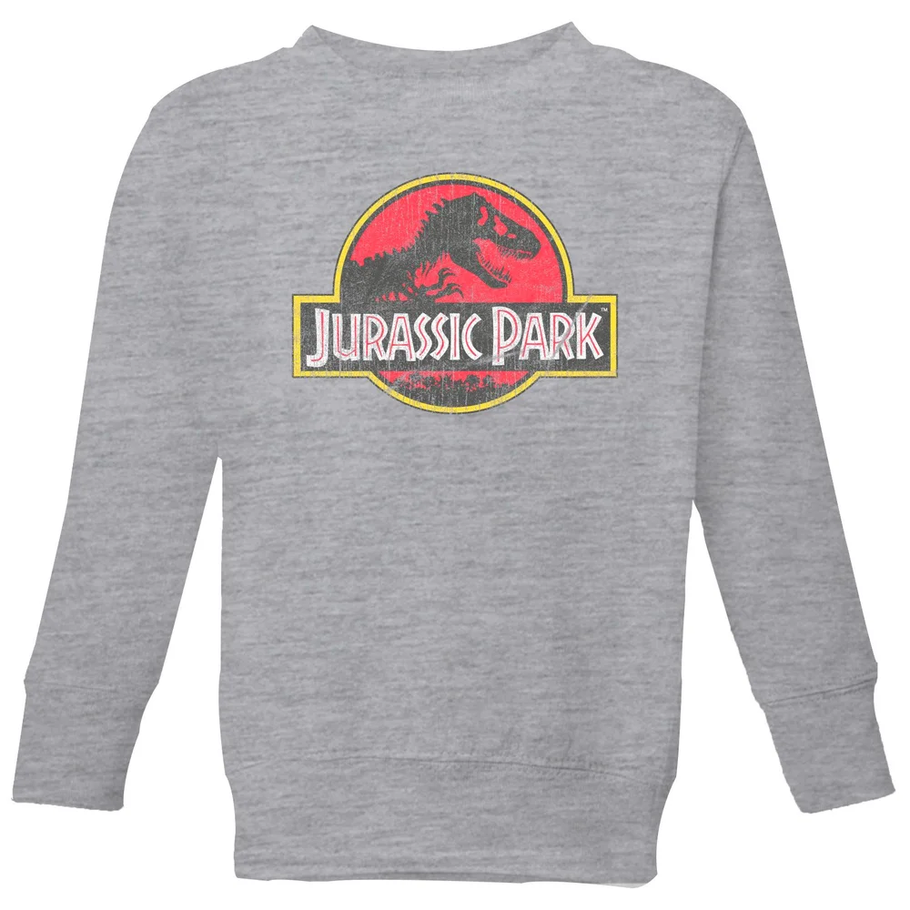 Jurassic Park Logo Vintage Kids' Sweatshirt - Grey - 122/128 (7-8 jaar) Afbeelding 1