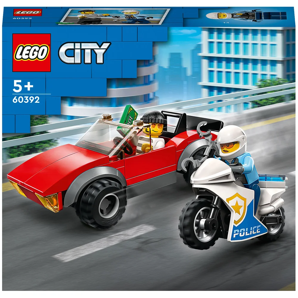 LEGO City: Police Bike Car Chase Set with Toy Motorbike (60392) Afbeelding 1