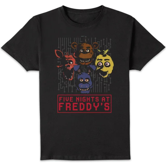 Five Nights at Freddy's 4 Heads Unisex T-Shirt - Black